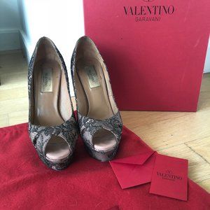 Valentino Crystallized Lace Pumps Size 36.5